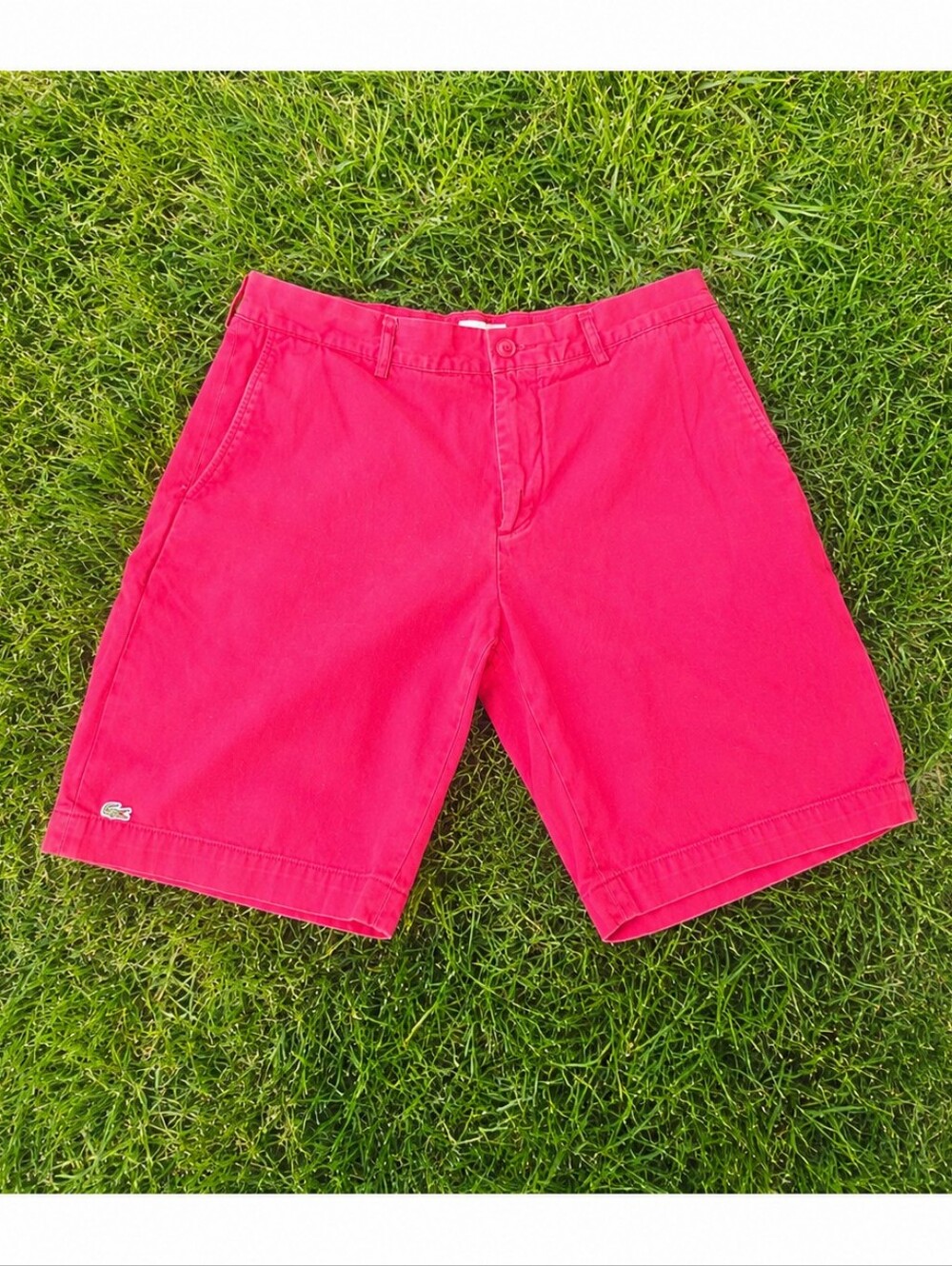 Lacoste Men’s Red  Cotton Chino Shorts